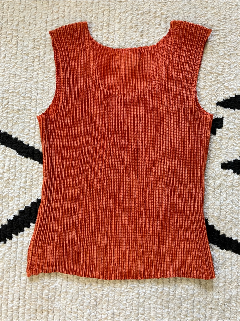 Analogy Orange Ribbed Sleeveless Tank Blouse - Picture 2 of 4